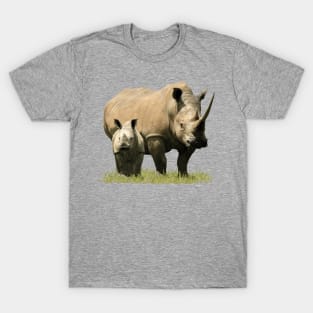 Rhino Mama with Baby in Kenya / Africa T-Shirt